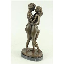 Collector Edition Two Lesbian Lover Kissing Bronze Sculpture