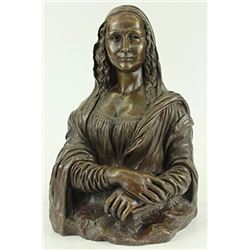 Mona Lisa Bronze Statue on Marble Base Sculpture