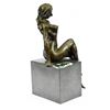 Image 6 : Painted Spelter Sculpture "Post Pugnam" Picault Bronze Statue Marble Base Figure
