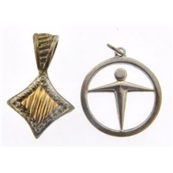 group lot of sterling silver pendants