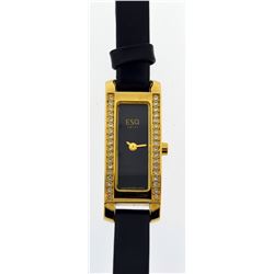 esq swiss ladies watch with gold tone face