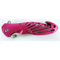 pink stainless steel blade folding pocket knife