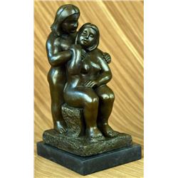 Two woman Bronze Sculpture on marble base