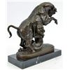 Image 4 : Confrontation Between Bull and Dog Art bronze Sculpture on marble base