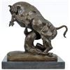Image 5 : Confrontation Between Bull and Dog Art bronze Sculpture on marble base