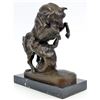 Image 6 : Confrontation Between Bull and Dog Art bronze Sculpture on marble base
