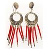 Image 1 : Coral dangling earring on silver