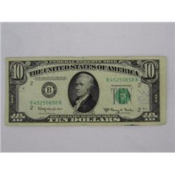 1950 B series 10 dollars bill