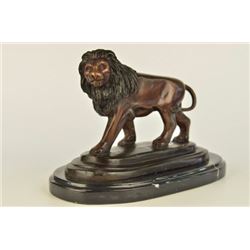 Lion Bronze Statue on marble base art Sculpture