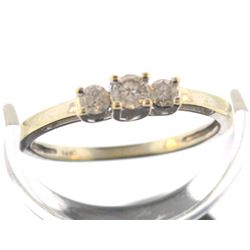 very nice three diamond white gold ring