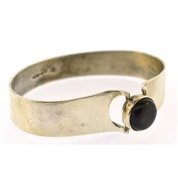 abstract laboradite sterling silver bangle