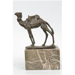Camel Take A Journey Desert Bronze Sculpture Marble Base (9"X8")