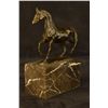 Image 7 : Galloping Horse Bronze Figurine on marble base (8"X7")