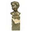 Image 1 : Boy Portrait Bust Elegant bronze Sculpture on marble base (10"X4")