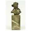 Image 1 : Female Bust Bronze Sculpture on marble base (9"X3")