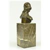 Image 4 : Female Bust Bronze Sculpture on marble base (9"X3")