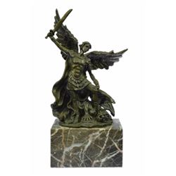 Valli Religious Church Saint St Michael Lucifer Bronze Sculpture (8"X5")