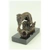 Image 4 : Cheetah Wildlife Bronze sculpture on marble base (7"X9")