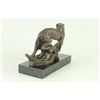 Image 6 : Cheetah Wildlife Bronze sculpture on marble base (7"X9")