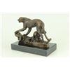 Image 7 : Cheetah Wildlife Bronze sculpture on marble base (7"X9")