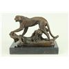 Image 8 : Cheetah Wildlife Bronze sculpture on marble base (7"X9")