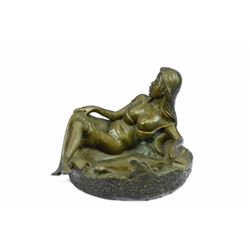 Semi Nude Pin Up Girl Bronze Ashtray Sculpture (3"X5")