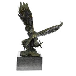 Eagle Landing Action Figural Bronze sculpture (19"X15")