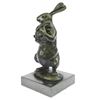 Image 5 : Bunny With Baby Bronze Statue (7"X4")