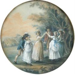 William Hamilton (1751-1801) Rural Sports or Kiss in the Ring, inscribed below with title watercolo.