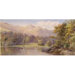 Sir Ernest Albert Arthur Waterlow, RA, PRWS (1850-1919) At the Foot of Rydal Water, Westmoreland; a.