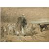 Image 1 : Constant Troyon (French, 1810-1865) A Shepherd and his Flock signed lower left with initials "CT" ch
