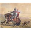 Image 1 : George Cattermole (1800-1868) A Knight on a Bay Charger, with his Hounds signed lower right with mo.