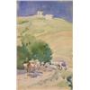 Image 1 : Sir Alfred East, RA (1849-1913) Donkeys on a Hillside Track, Greece inscribed on the reverse waterc.
