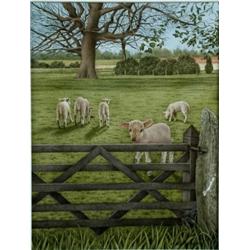 Sally Hynard (British, b.1959) Little Lamb at the Gate signed lower right "S A Hynard" watercolour,.