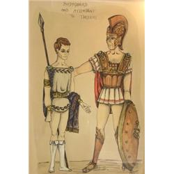 P Rose (20th Century) Bodyguard and Attendant to Theseus; Design for Friar Lawrence - Romeo and Jul.