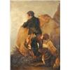 Image 1 : Scottish School (19th Century) A Sportsman with two Spaniels and Dead Gamebirds in a Highland Lands.