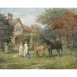 Heywood Hardy, ARWS, RPE (1843-1933) Mother and Son signed lower right "Heywood Hardy" oil on canva.