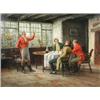 Image 1 : Margaret Dovaston (b.1884) The Toast signed lower right "M Dovaston" oil on canvas, 44 x 59cm Prove.