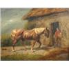 Image 1 : David Cunliffe (fl.1826-1899) A Chestnut Hunter with a Groom by a Stable signed lower right "D Cunl.