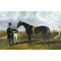 English School (19th Century) The Flying Dutchman, Winner of the Derby in 1849 bears signature lowe.