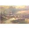 Image 1 : H Veit (Dutch, 19th Century) A Windmill by a Frozen Lake, with Peasants collecting Kindling signed..