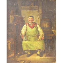 P Klien (Austrian, 19th Century) The Brewer in his Cellar signed lower left "P Klien" oil on panel,.