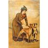 Image 1 : William Nicholson (19th Century) Portrait of a Lady in Edwardian Dress, with two Greyhounds inscrib.