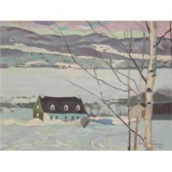 Jean Gregoire (Canadian, b.1913) Hiver en Ile D'Orleans oil on canvas, 34 x 45cm £300-400...