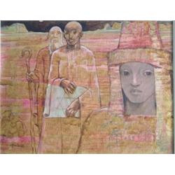 Maurice Assier (b.1954) Three Magi signed lower left "Assier '79" and inscribed on the reverse "Mau.