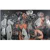 Image 1 : V M Sadanandan (Indian, 20th Century) Weeping Women signed lower right "Sadanandan" oil on board, 7.