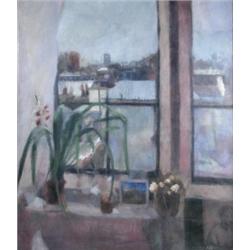 Catherine Goodman (British, 20th Century) View from the Attic, St Mary of Angels signed lower right.