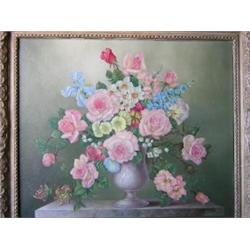 Eustace Liscard (British, 20th Century) Summer Flowers signed lower right "Liscard" oil on canvas,..