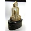 Image 1 : A 19th century Malaysian white marble Buddha seated cross legged on a lotus throne, one palm open i.