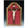 Image 1 : An early 20th century Dieppe ivory crucifix, the figure of Christ nailed to a mahogany cross labell.